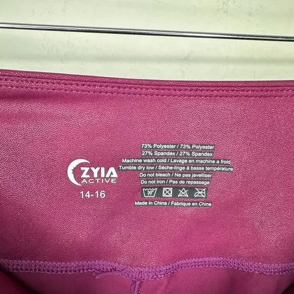 Zyia Active Metallic LNT Lipgloss Light n Tight Hi-Rise Capri Leggings 14 or 16 - Picture 8 of 12